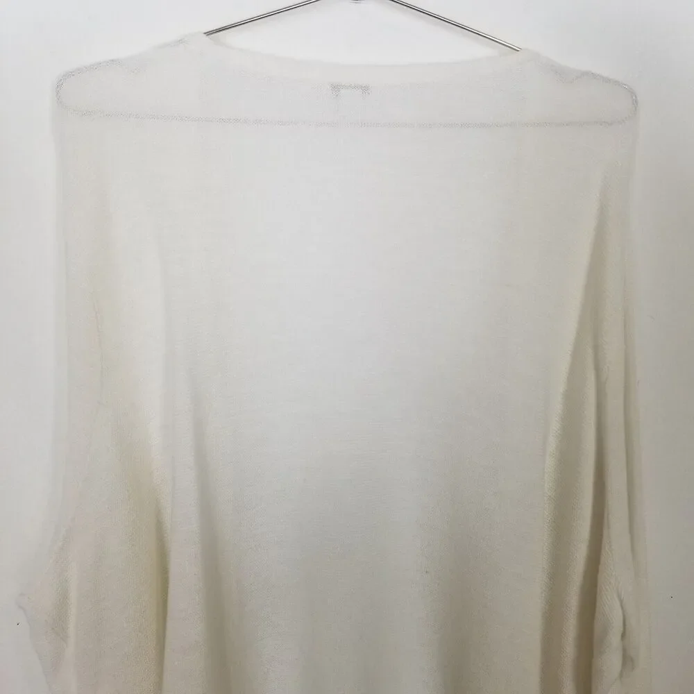 J.Jill Women Plus‎ Linen Blend Cardigan Sweater Sz 3X White Open Front Beach